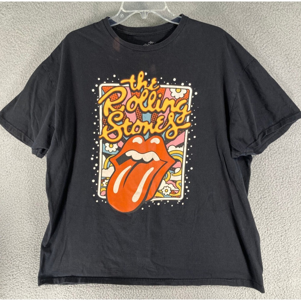 The Rolling Stones T Shirt Adult XXL 50/52 Black Short Sleeve Thrashed‎